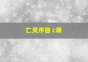 亡灵序曲 c调